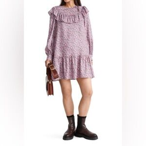 & OTHER STORIES Floral Ditsy Ruffle Long Sleeve Dress